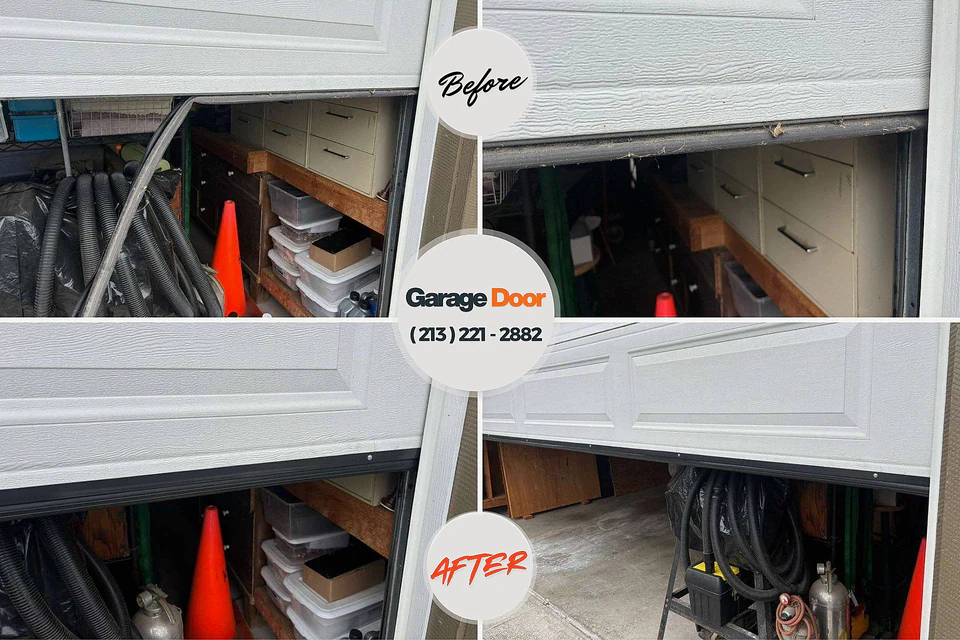 Before and after: garage door spring repair Oyster Creek, TX